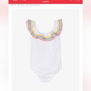 Nessi Byrd White Ruffled swim swimsuit swimwear girls 2T